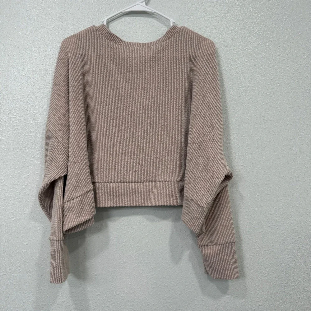 Altar'd State Womens XL Mauve Textured Cropped V-Neck Sweater A2748K762JD